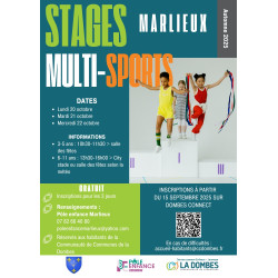 Inscription stage multi-sports du 28 au 30 oct.